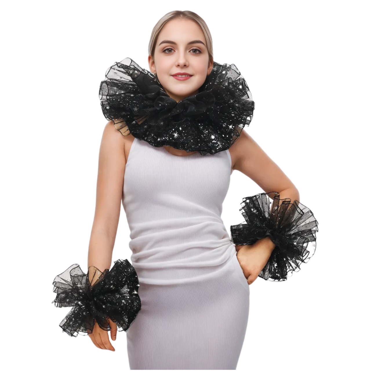 Amazon.com: ANDHOM Renaissance Victorian Ruffle Collar and Wrist